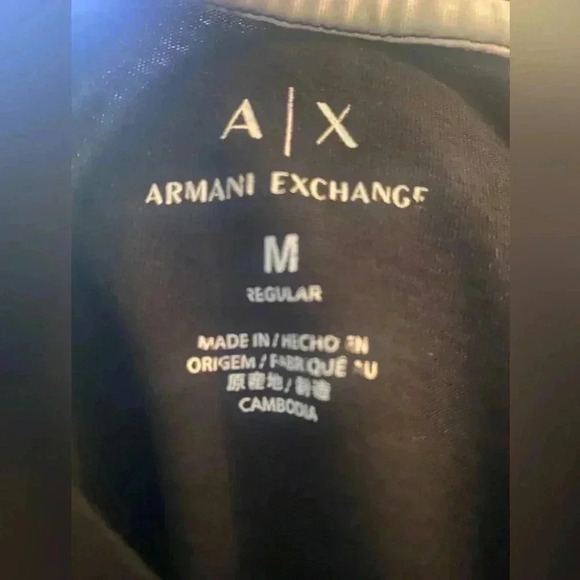 Armani Exchange | Short Sleeve Logo Tee Shirt | Black | Men's Size M - Picture 3 of 3